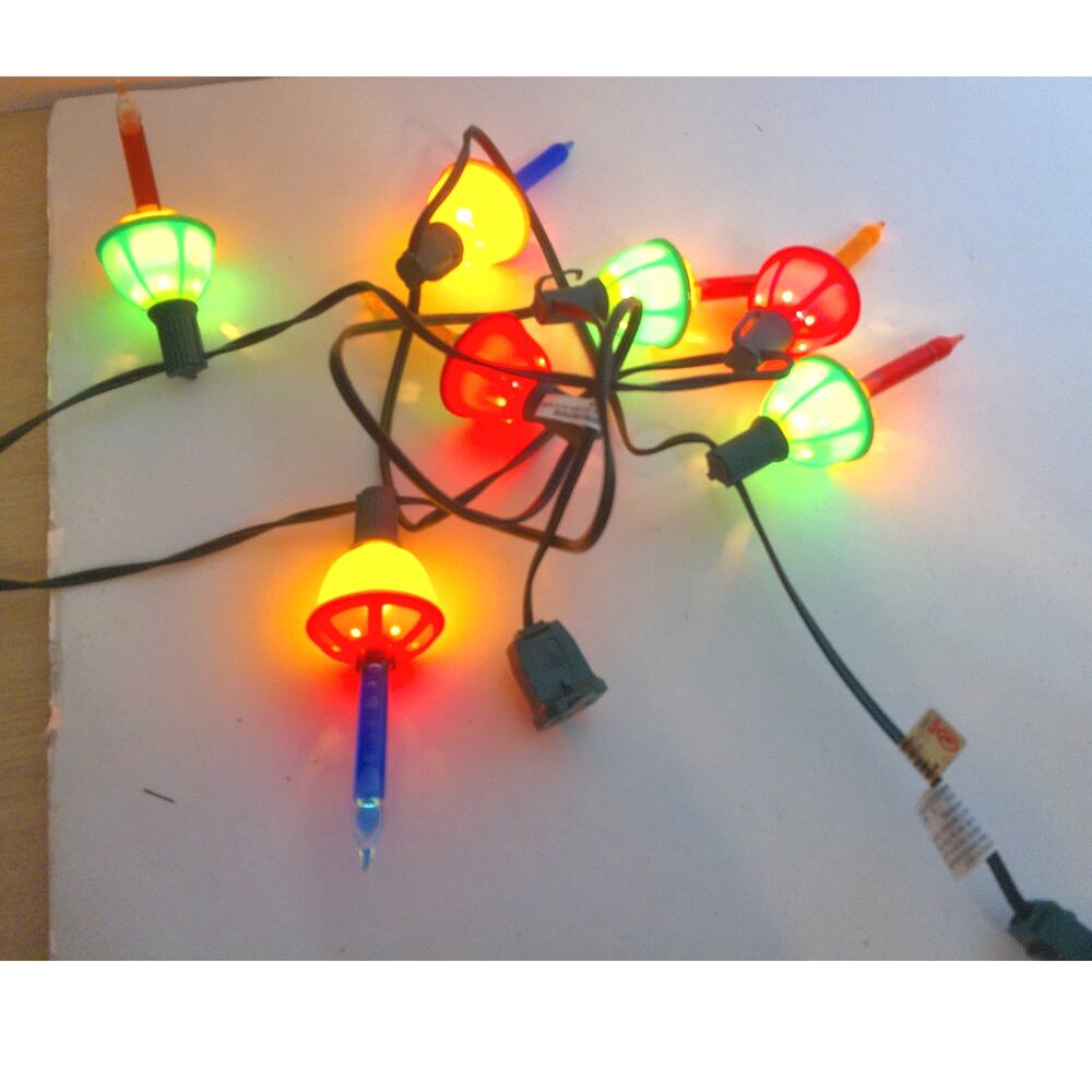 Vintage Christmas Multicolor Bubble Lights 7 Lights READ